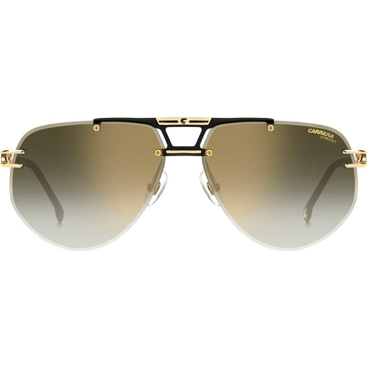 1087/S, Matte Black and Gold/Green Gradient Gold Mirror Lenses