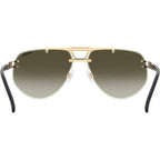 1087/S, Matte Black and Gold/Green Gradient Gold Mirror Lenses