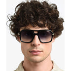 317/S, Striped Black/Dark Blue Gradient Lenses