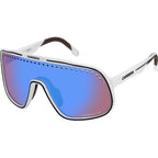 C Sport 02/S, Matte White/High Contrast Blue Mirror Lenses