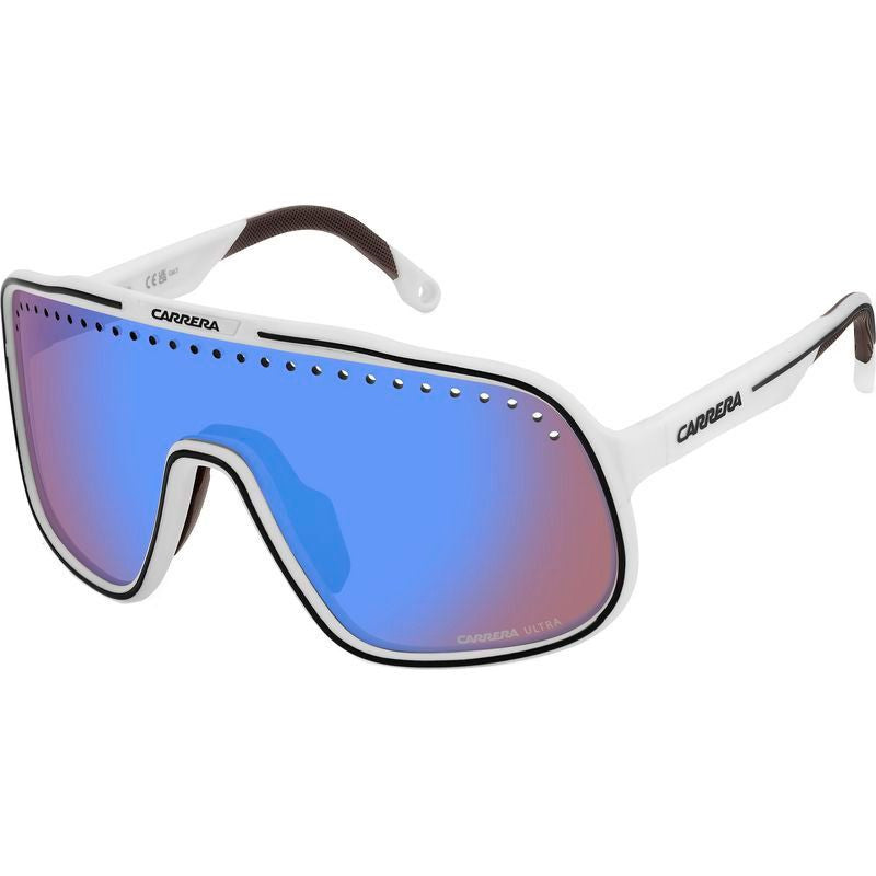 C Sport 02/S, Matte White/High Contrast Blue Mirror Lenses