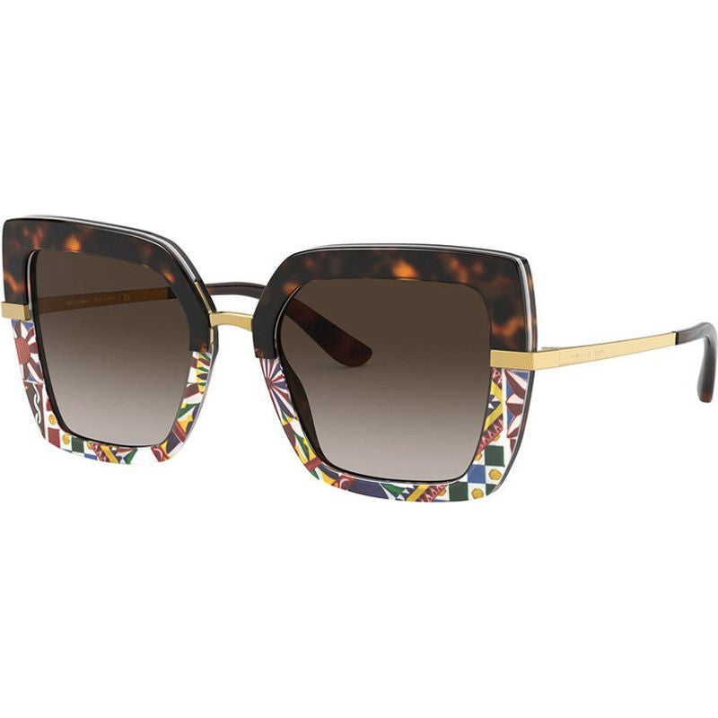 DG4373F, Havana and Pink Carretto/Brown Gradient Dark Brown Lenses