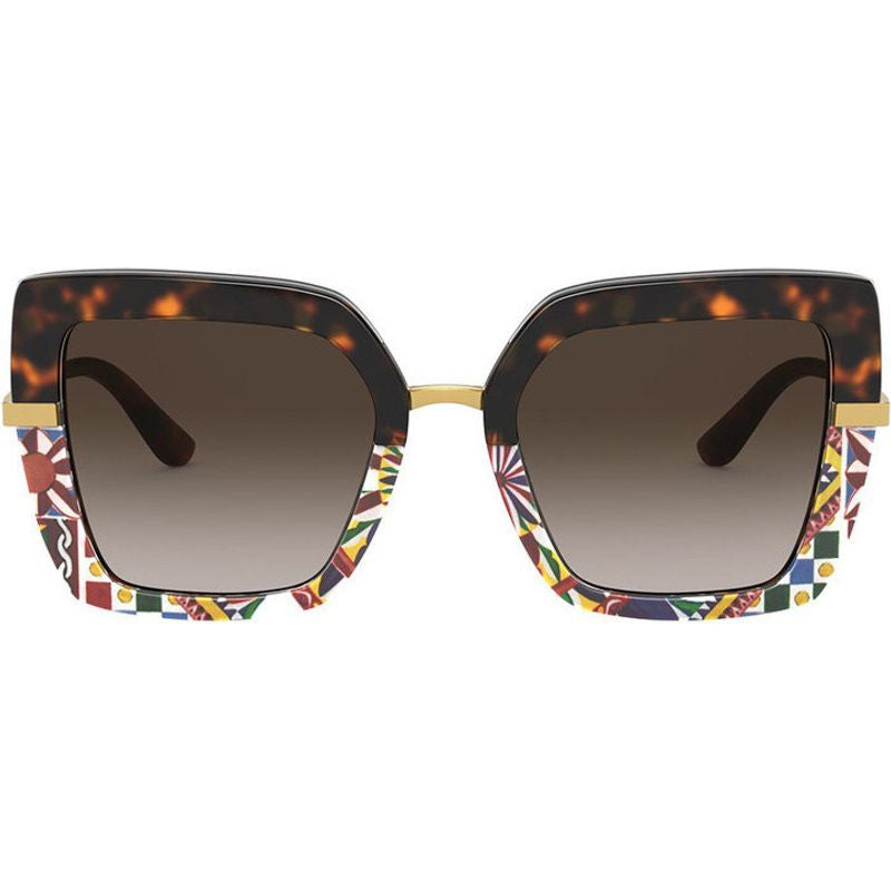 DG4373F, Havana and Pink Carretto/Brown Gradient Dark Brown Lenses