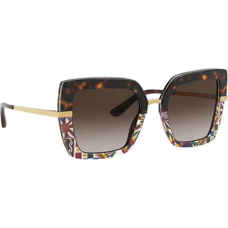 DG4373F, Havana and Pink Carretto/Brown Gradient Dark Brown Lenses