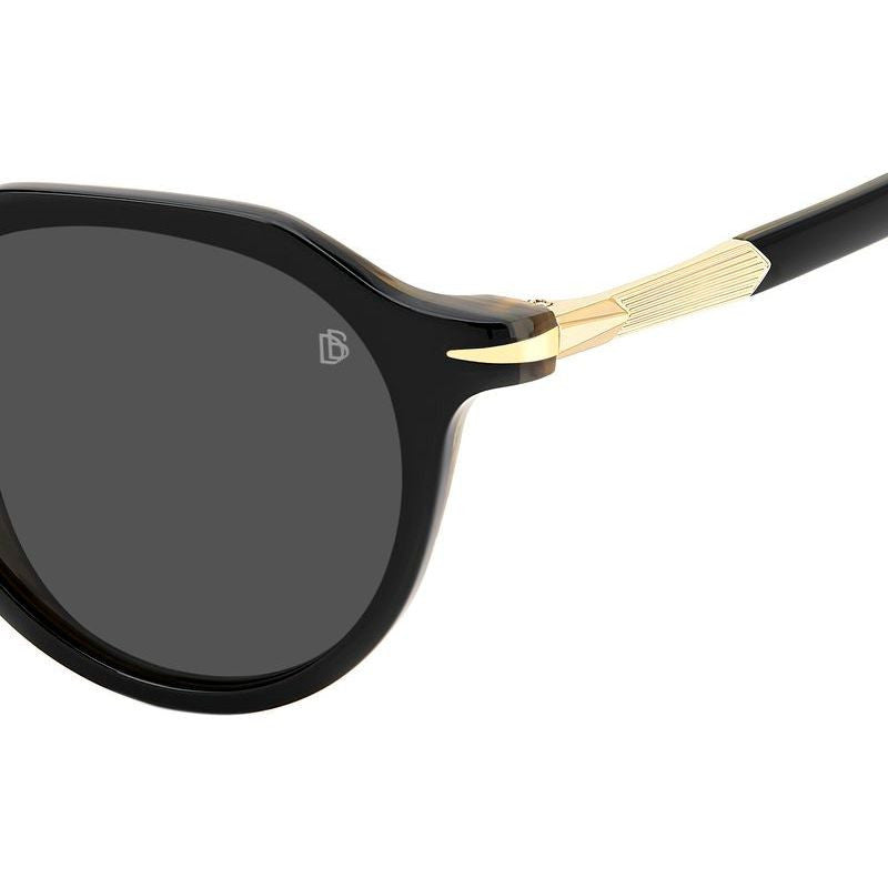 DB 1171/S, Striped Black and Beige/Grey Lenses