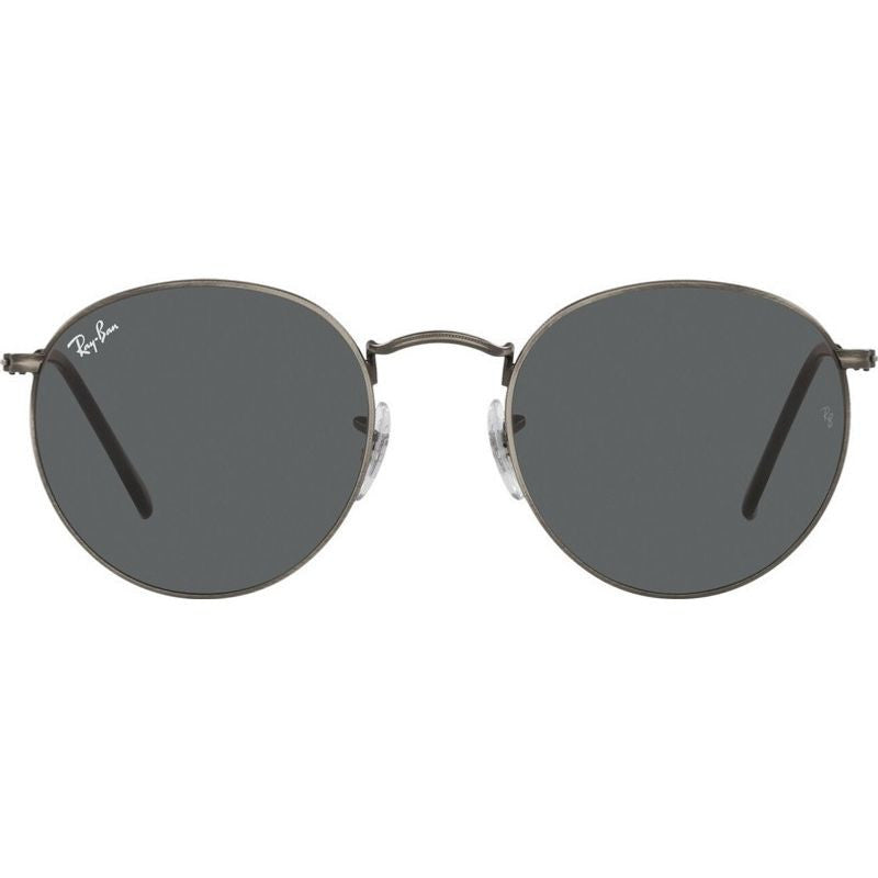 Round Metal RB3447, Antique Gunmetal/Dark Grey Glass Lenses 53 Eye Size