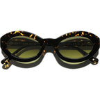 Dawa, Black and Spotted Havana/Vintage Green Gradient Photochromic Glass Lenses