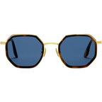 Zanzibar Metal Explorer, Gold and Spotted Havana/Blue Glass Lenses
