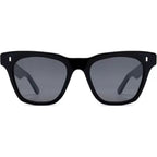 Cecile Skin, Black and White Leather/Grey Glass Lenses