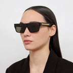 Brady, Black and Yellow Gold/Grey Lenses