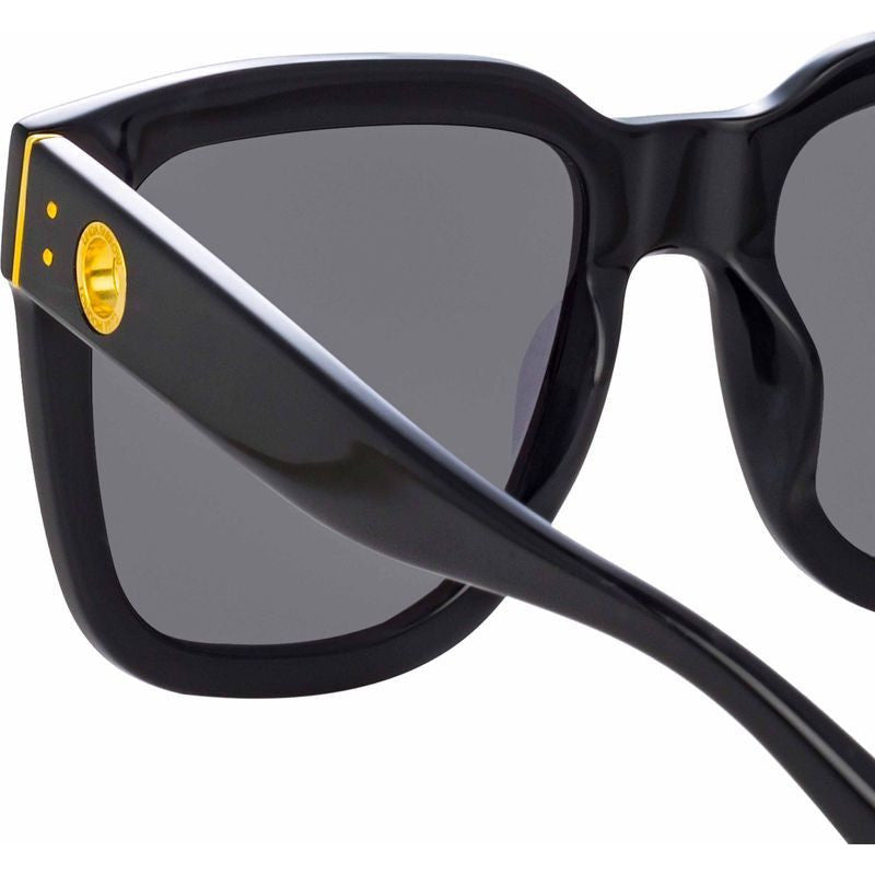 Freya, Black and Yellow Gold/Solid Grey Lenses
