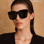 Freya, Black and Yellow Gold/Solid Grey Lenses