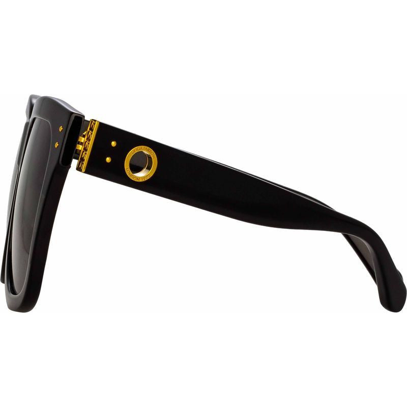 Freya, Black and Yellow Gold/Solid Grey Lenses
