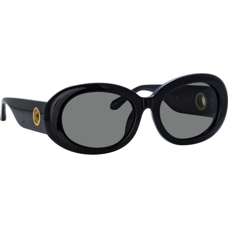 Lina, Black and Yellow Gold/Grey Lenses
