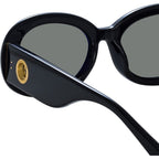 Lina, Black and Yellow Gold/Grey Lenses