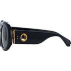 Lina, Black and Yellow Gold/Grey Lenses