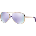 Chelsea MK5004, Rose Gold Tone/Purple Mirror Lenses