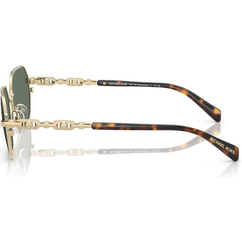 Saint Martin MK1165, Shiny Light Gold/Green Lenses