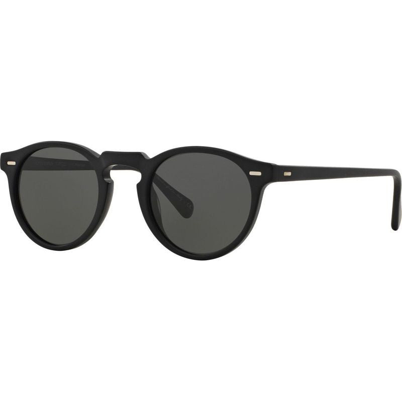 Gregory Peck OV5217S, Semi Matte Black/Crystal Midnight Express Polarised Glass Lenses 47 Eye Size