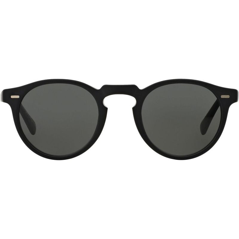 Gregory Peck OV5217S, Semi Matte Black/Crystal Midnight Express Polarised Glass Lenses 47 Eye Size
