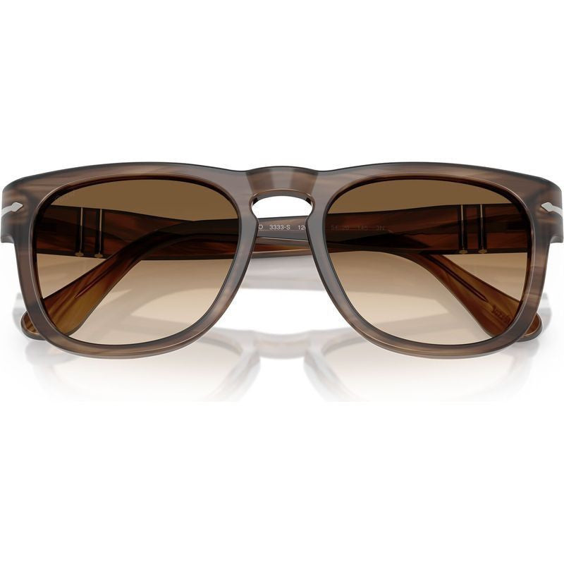 Elio PO3333S, Striped Brown/Brown Gradient Glass Lenses 54 Eye Size