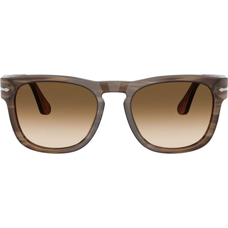 Elio PO3333S, Striped Brown/Brown Gradient Glass Lenses 54 Eye Size