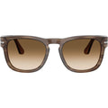 Elio PO3333S, Striped Brown/Brown Gradient Glass Lenses 54 Eye Size