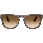 Elio PO3333S, Striped Brown/Brown Gradient Glass Lenses 54 Eye Size