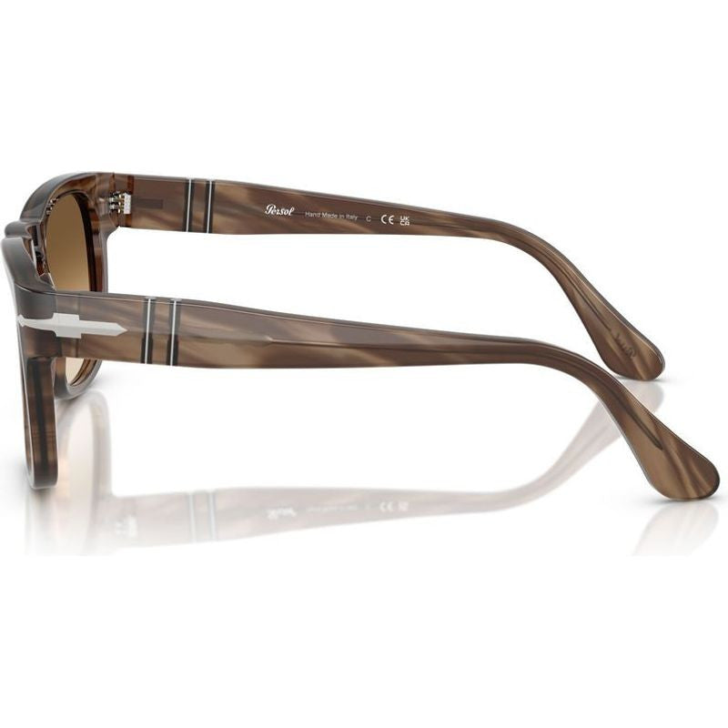 Elio PO3333S, Striped Brown/Brown Gradient Glass Lenses 54 Eye Size