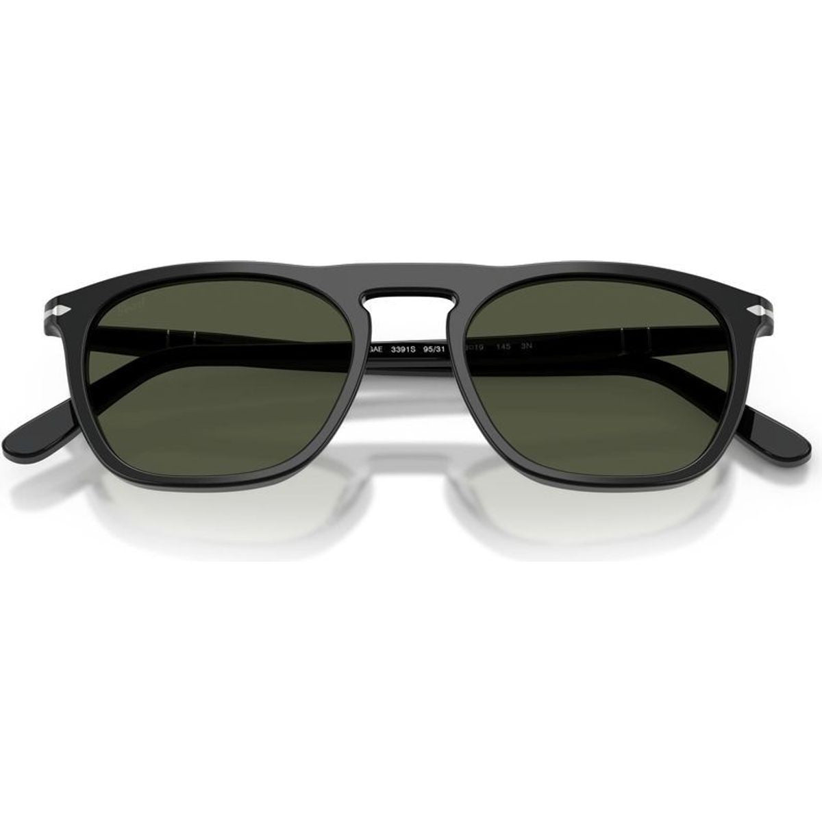 Gae PO3391S, Black/Green Glass Lenses 53 Eye Size