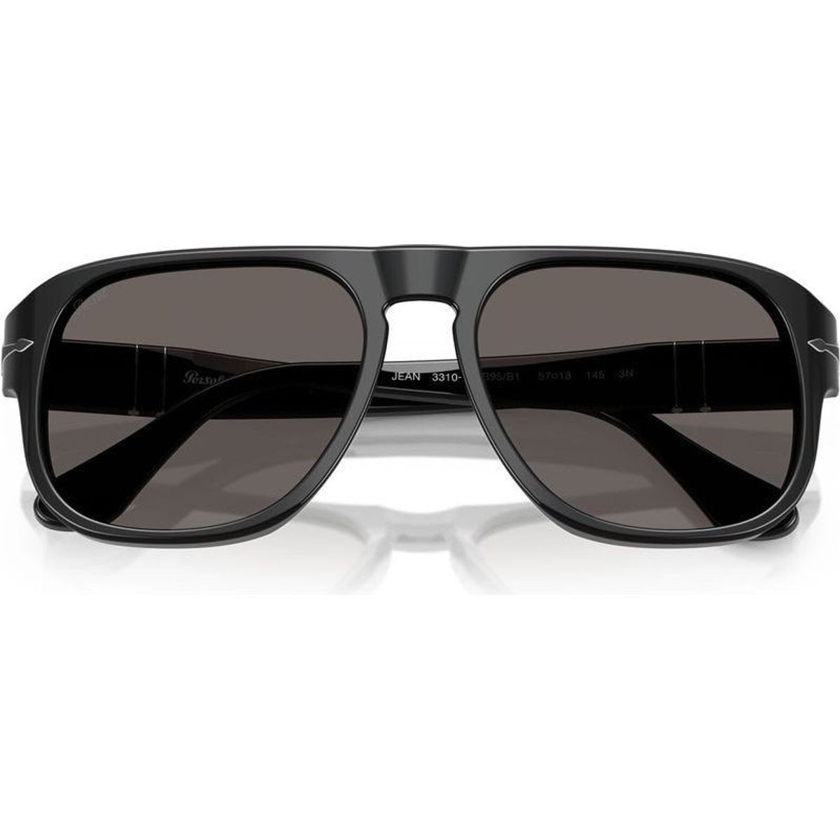 PO3310S, Black/Dark Grey Glass Lenses 57 Eye Size
