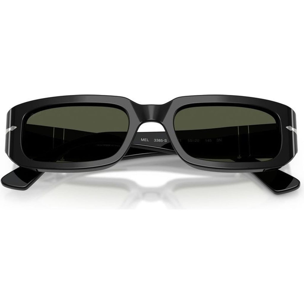 Mel PO3385S, Black/Green Glass Lenses 53 Eye Size