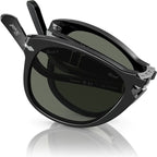 PO0714, Black/Green Polarised Glass Lenses