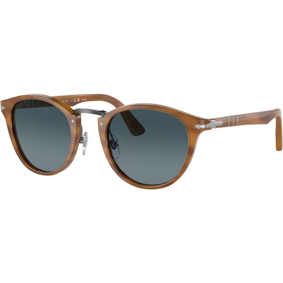 PO3108S, Striped Brown/Light Blue Gradient Polarised Glass Lenses