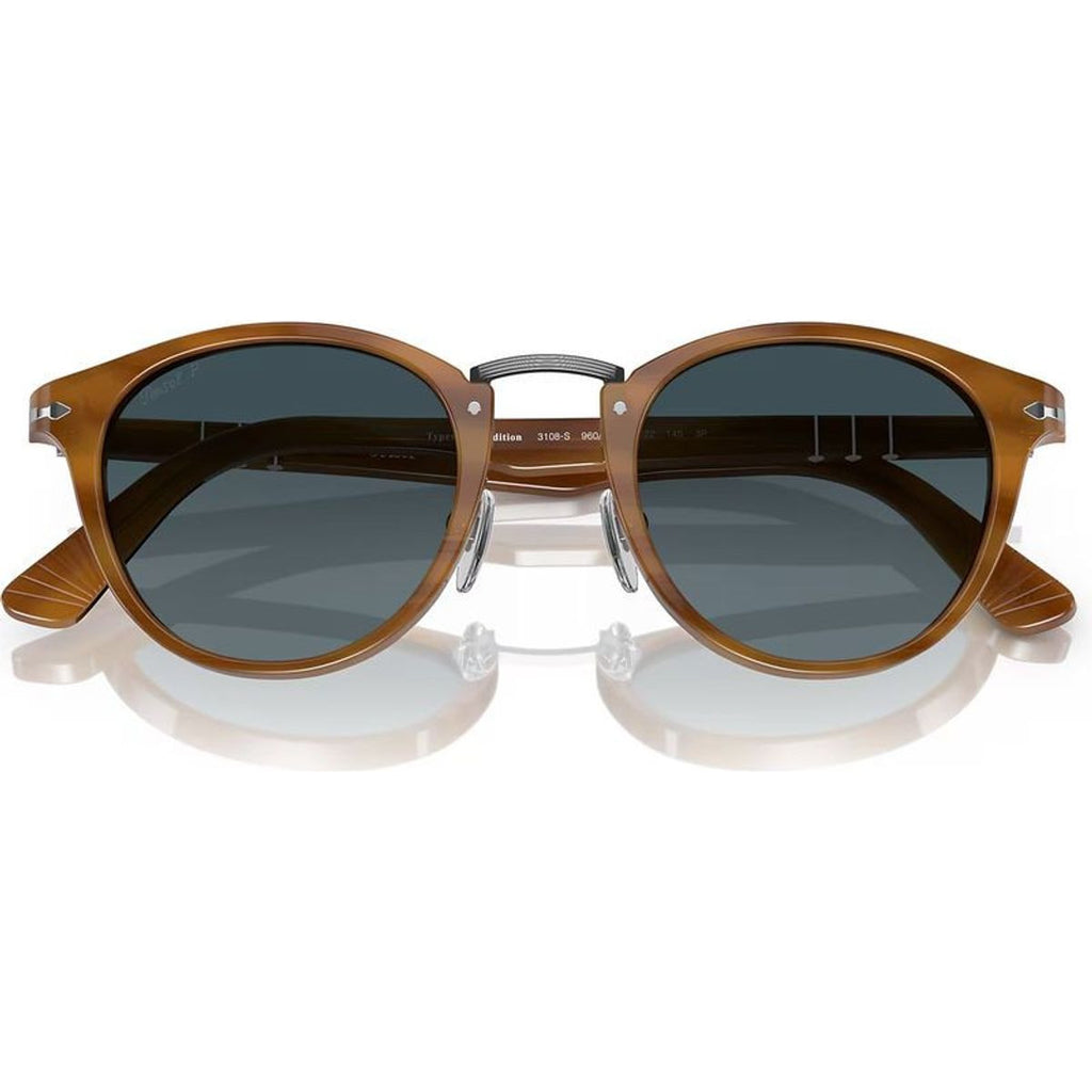 PO3108S, Striped Brown/Light Blue Gradient Polarised Glass Lenses
