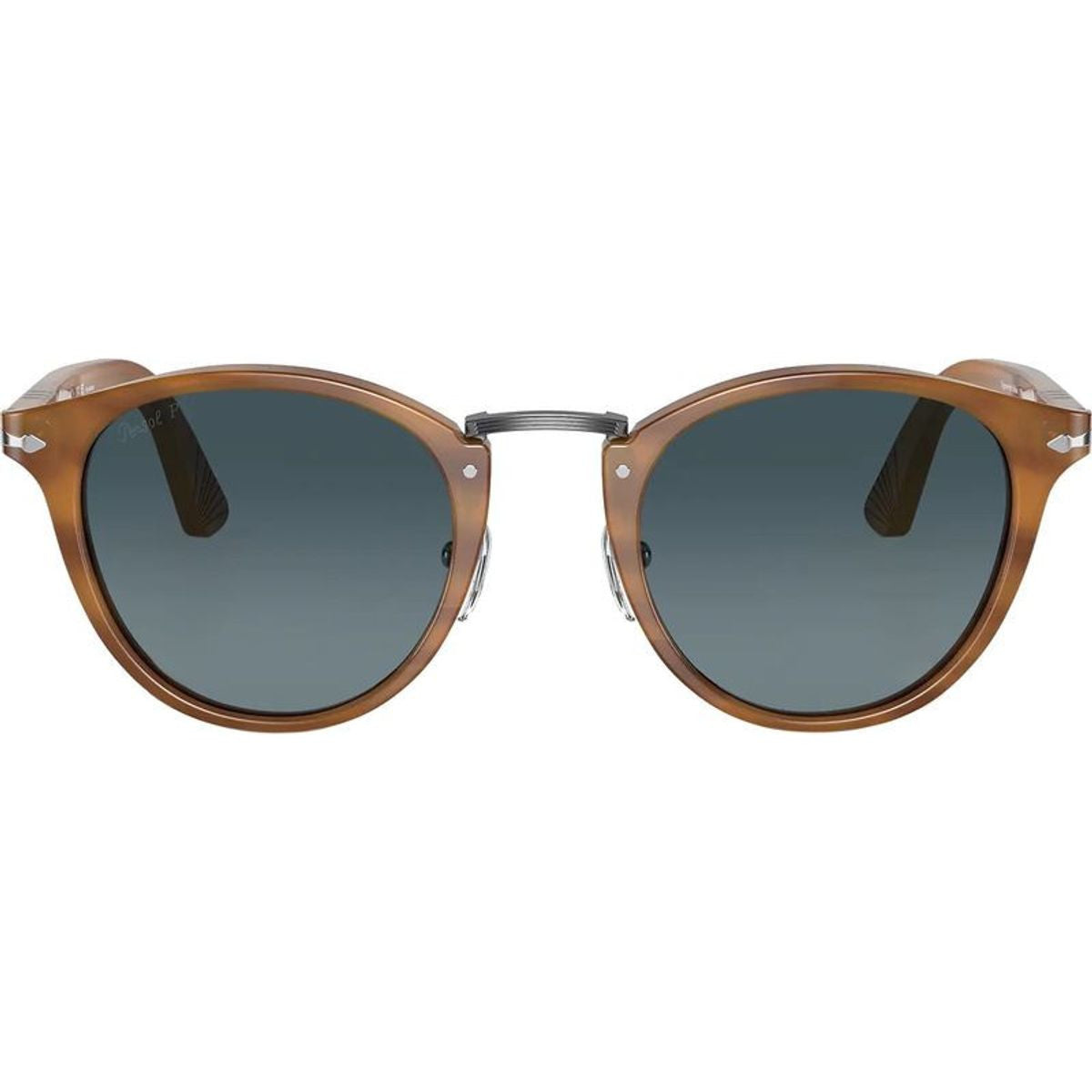 PO3108S, Striped Brown/Light Blue Gradient Polarised Glass Lenses