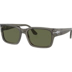 PO3315S, Transparent Taupe Grey/Green Polarised Glass Lenses 55 Eye Size