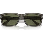 PO3315S, Transparent Taupe Grey/Green Polarised Glass Lenses 55 Eye Size