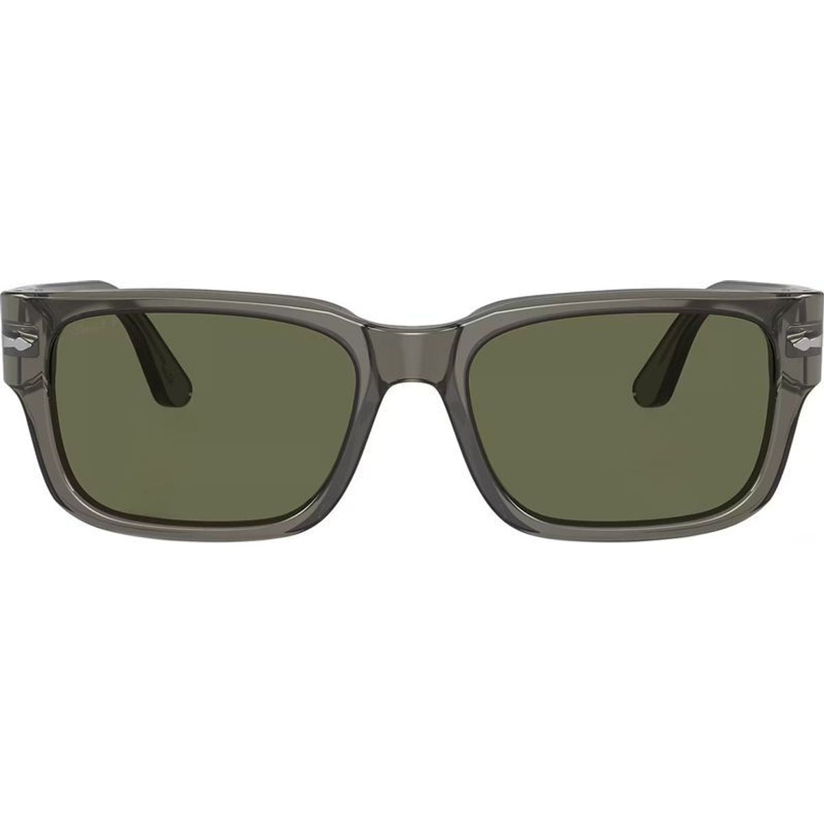 PO3315S, Transparent Taupe Grey/Green Polarised Glass Lenses 55 Eye Size