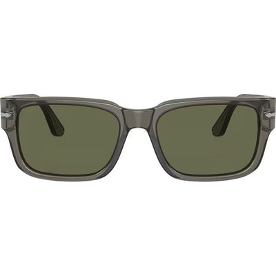 PO3315S, Transparent Taupe Grey/Green Polarised Glass Lenses 55 Eye Size