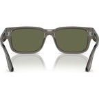 PO3315S, Transparent Taupe Grey/Green Polarised Glass Lenses 55 Eye Size