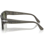 PO3315S, Transparent Taupe Grey/Green Polarised Glass Lenses 55 Eye Size