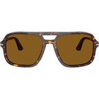 PO3328S, Brown and Bright Yellow/Brown Glass Lenses 58 Eye Size