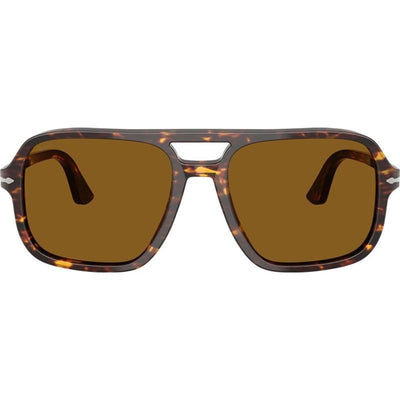 PO3328S, Brown and Bright Yellow/Brown Glass Lenses 58 Eye Size