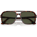 PO3328S, Havana/Green Glass Lenses 55 Eye Size