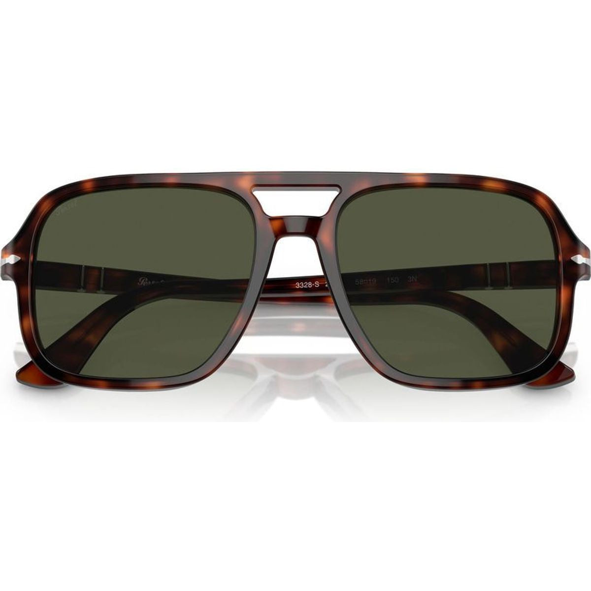 PO3328S, Havana/Green Glass Lenses 55 Eye Size