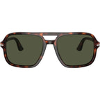 PO3328S, Havana/Green Glass Lenses 55 Eye Size