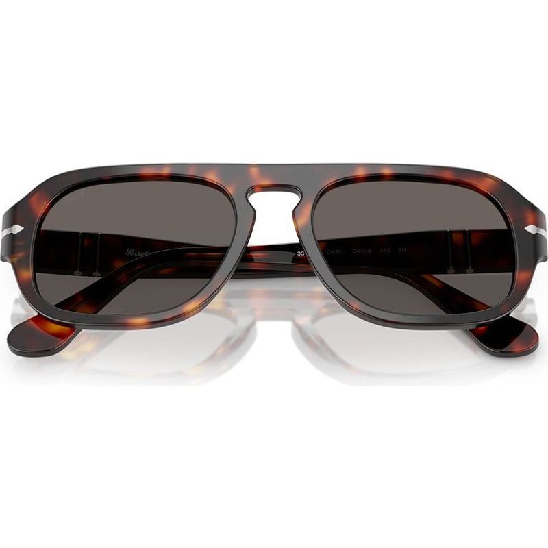 PO3369S, Havana/Dark Grey Glass Lenses 54 Eye Size