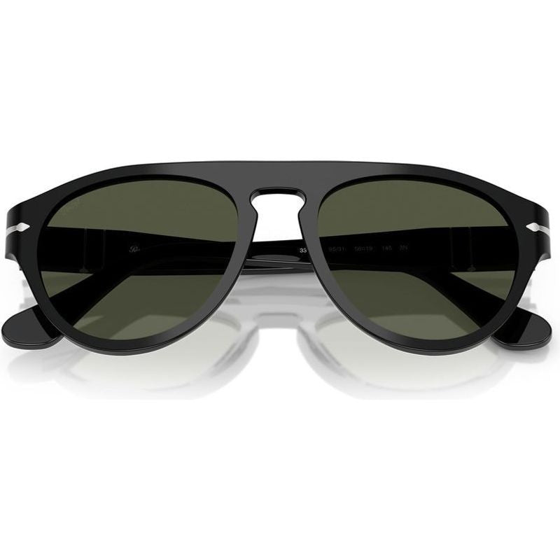 PO3370S, Black/Green Glass Lenses 53 Eye Size