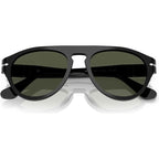 PO3370S, Black/Green Glass Lenses 53 Eye Size